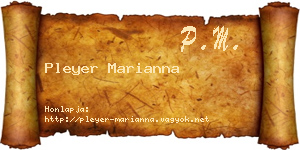 Pleyer Marianna névjegykártya